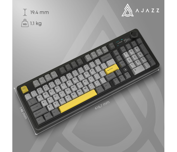 Ajazz AK980 V2 Gift Switch V2 Black Gray Yellow z ekranem - 1536371 - zdjęcie 8